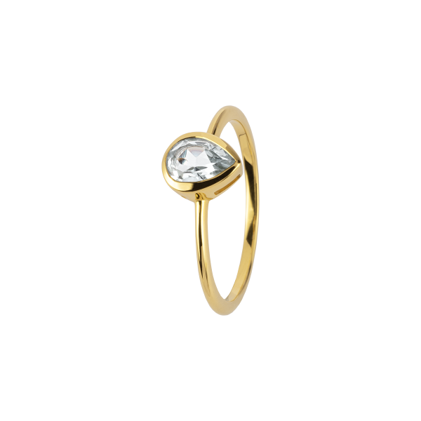 Jacques Lemans SE-R123D54 Damenring Ring Gr. 54 Sterlingsilber vergoldet mit White Topaz